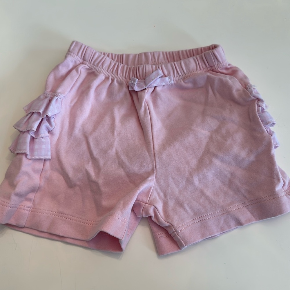 Magnolia Baby 2T pink shorts with Ruffle Gingham Bum Detail.